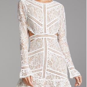 For Love and Lemons white lace mini